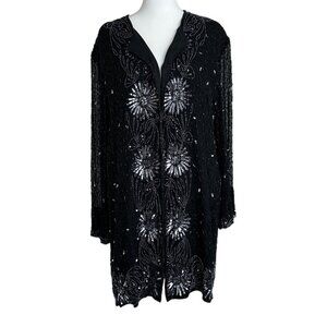 Brilliante by J.A. Silk Sequin Beaded‎ Cardigan Jacket (1X)